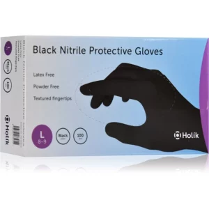 Holík Nitril Black guanti protettivi in nitrile senza polvere taglia L 2x50 pz