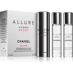 Chanel Allure Homme Sport Cologne acqua di Colonia (1x ricaricabile + 2x ricariche) per uomo 2x20 ml