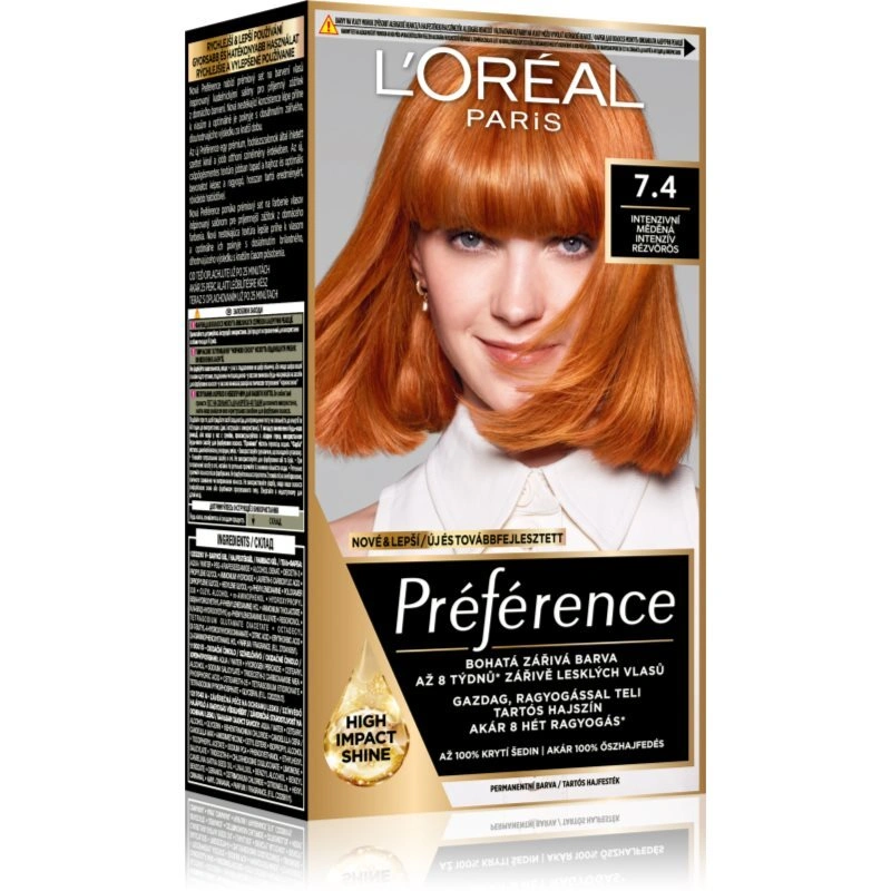L’Oréal Paris Préférence tinta per capelli colore 7.4 Mango Copper 1 pz