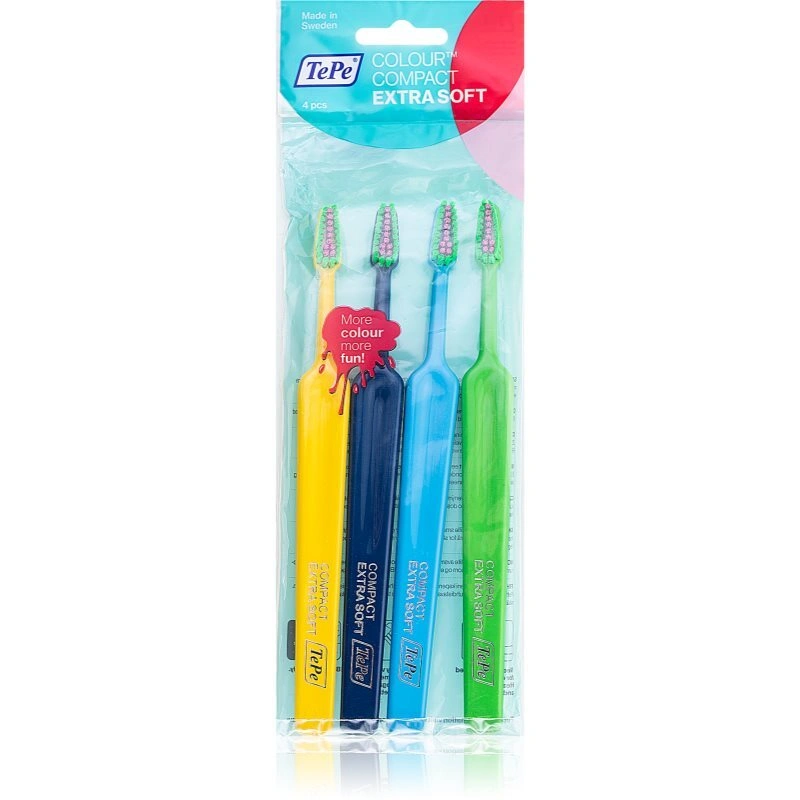 TePe Colour Compact spazzolini da denti extra soft 4 pz