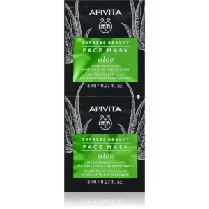 Apivita Express Beauty Moisturizing Face mask Aloe maschera idratante rinfrescante per il viso 2x8 ml