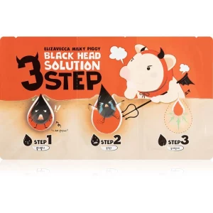 Elizavecca Milky Piggy 3 Step Black Head Solution trattamento in tre fasi per punti neri 1 pz