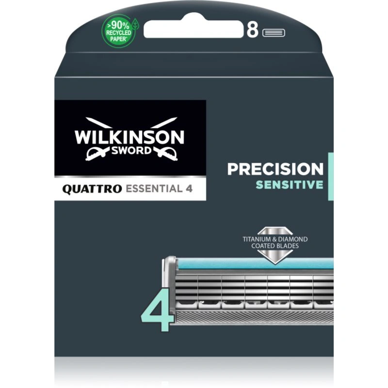 Wilkinson Sword Quattro Titanium Sensitive testina di ricambio 8 pz