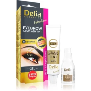 Delia Cosmetics Eyebrow Expert tinta per sopracciglia e ciglia con attivatore colore 1.1. Graphite 2 x 15 ml