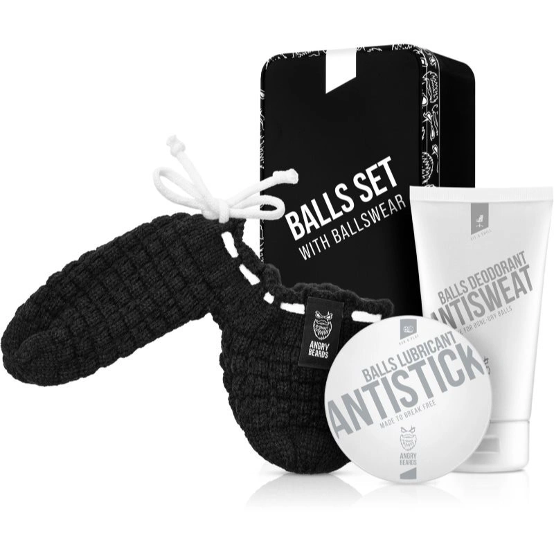 Angry Beards Antisweat & Antistick Balls Set confezione regalo per uomo