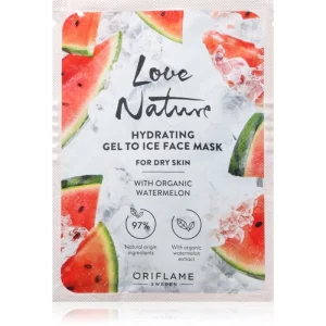 Oriflame Love Nature Gel To Ice Organic Watermelon maschera idratante viso per pelli secche 10 ml