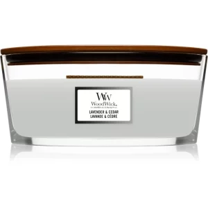 Woodwick Lavender & Cedar candela profumata con stoppino in legno (hearthwick) 453.6 g