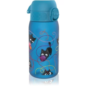 Ion8 Leak Proof bottiglia per l'acqua per bambini Blue Cats 350 ml