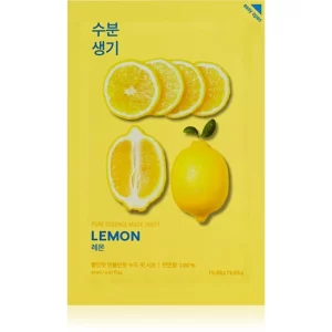 Holika Holika Pure Essence Lemon maschera in tessuto emolliente e rinfrescante con vitamina C 20 ml