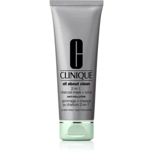 Clinique All About Clean 2-in-1 Charcoal Mask + Scrub maschera detergente viso 100 ml