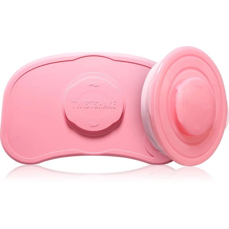 Twistshake Click-mat Mini + Plate vassoio e piatto Pastel Pink 2 pz
