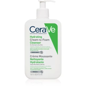 CeraVe Cleansers Hydrating Cream-to-Foam Cleanser crema detergente in schiuma per pelli normali e secche 473 ml