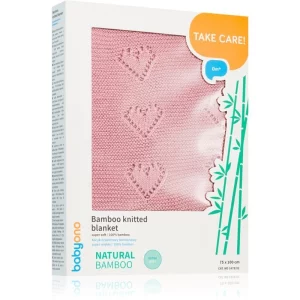 BabyOno Take Care Bamboo Knitted Blanket coperta Pink Hearts 75x100 cm