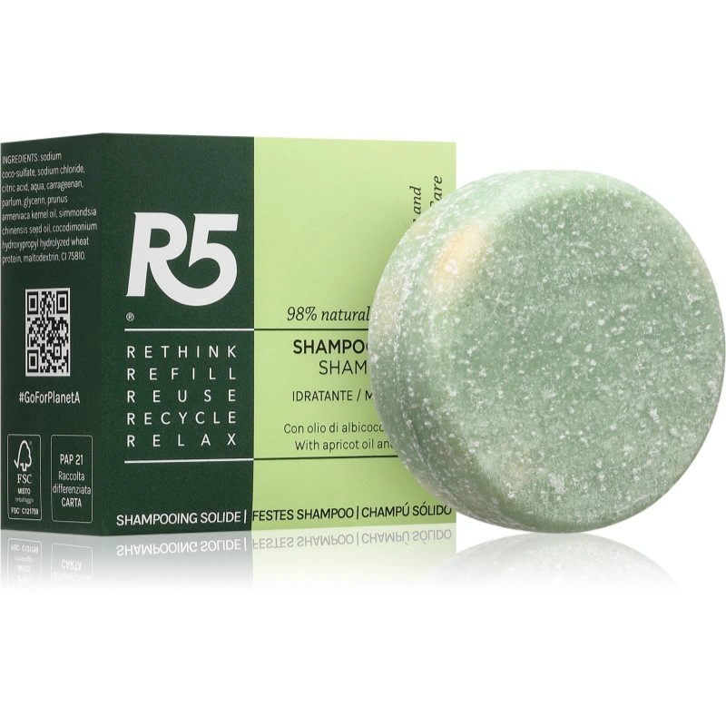 R5 Moisturizing Shampoo solido idratante 70 g