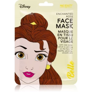 Mad Beauty Disney Princess Belle maschera lenitiva in tessuto con estratto di rosa canina 25 ml