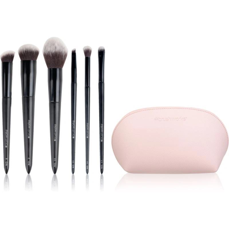 Brushworks Essentials Makeup Brush Set Complexion Set di pennelli con custodia