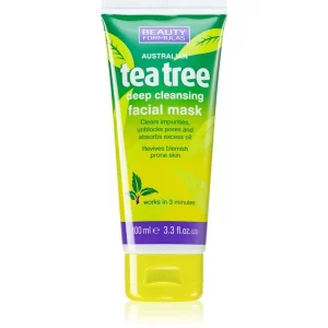 Beauty Formulas Tea Tree maschera di pulizia profonda 100 ml