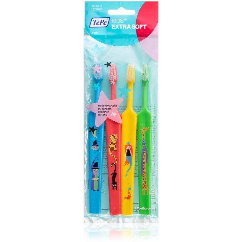 TePe Kids Extra Soft spazzolini da denti extra soft per bambini 4 pz