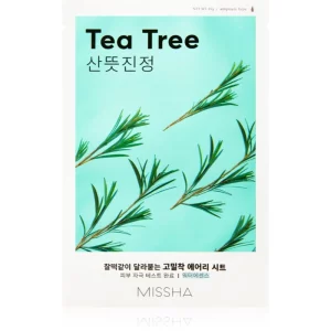 Missha Airy Fit Tea Tree maschera in tessuto detergente e rinfrescante per pelli sensibili 19 g