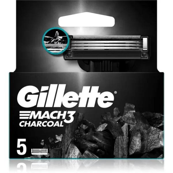 Gillette Mach3 Charcoal zapasowe ostrza 5 szt.