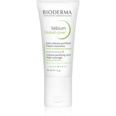 Bioderma Sébium Global Cover pielęgnacja intensywnie kryjąca i tonizująca do cery trądzikowej odcień natural 30 ml