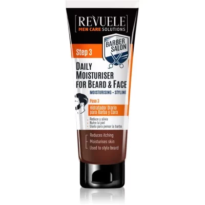 Revuele Men Care Solutions Barber Salon krem nawilżający do twarzy i zarostu 80 ml