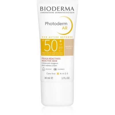 Bioderma Photoderm AR tonujący krem ochronny do bardzo wrażliwej skóry ze skłonnością do zaczerwienień SPF 50+ odcień Natural 30 ml