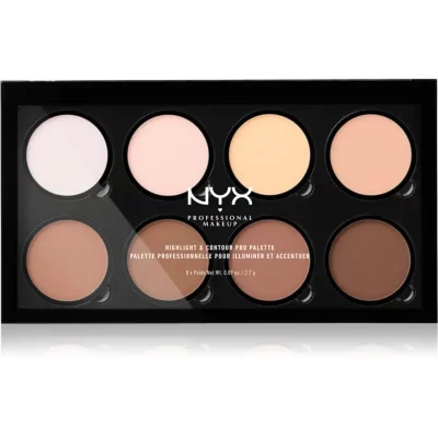 NYX Professional Makeup Highlight & Contour PRO paletka do konturowania twarzy 8x2,7 g