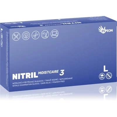 Espeon Nitril Moistcare3 Dark Blue rękawiczki nitrylowe bezpudrowe o działaniu nawilżającym rozmiar L 2x50 szt.