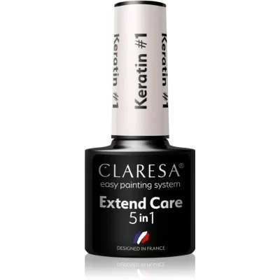 Claresa Extend Care 5 in 1 Keratin baza do paznokci hybrydowych o działaniu odżywczym odcień #1 5 g