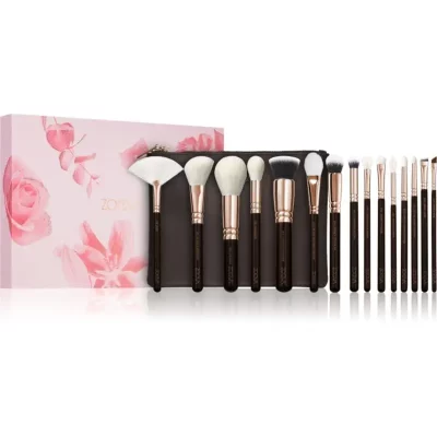 ZOEVA The Artists Brush Set Rose Golden Edition podróżny zestaw pędzli do makijażu z etui