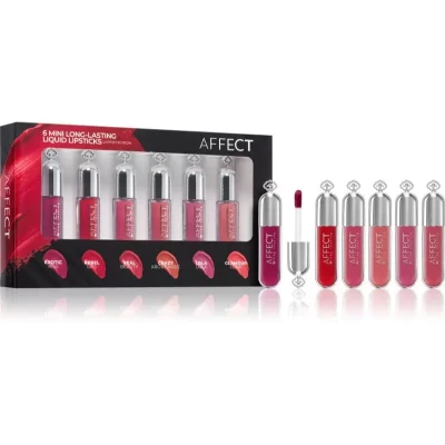 Affect 6 Mini Long-Lasting Liquid Lipsticks zestaw pomadek w płynie