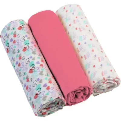 BabyOno Diaper Super Soft pieluchy wielorazowe Pink 70 × 70 cm 3 szt.