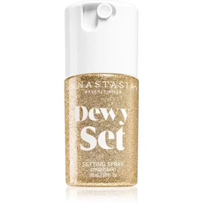 Anastasia Beverly Hills Dewy Set Setting Spray Mini mgiełka rozświetlająca do twarzy z zapachem Coconut & Vanilla 30 ml