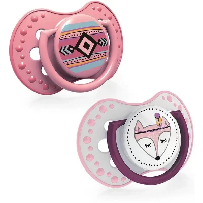 LOVI Indian Summer 6-18m smoczek Girl 2 szt.