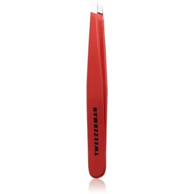 Tweezerman Studio Collection Stainless Steel Slant pęseta z ukośną końcówką Signature Red 1 szt.