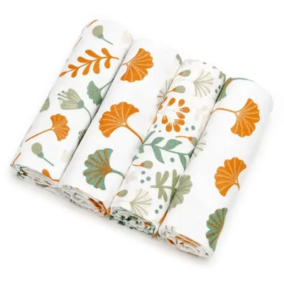 T-TOMI Cloth Diapers Ginkgo Leafs pieluchy wielorazowe 76x76 cm 4 szt.