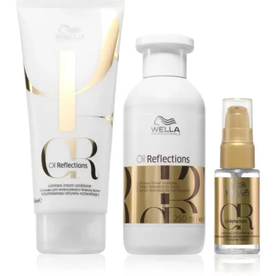 Wella Professionals Oil Reflections Set wygodne opakowanie do nabłyszczania i zmiękczania włosów 3 szt.
