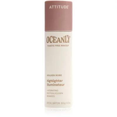 Attitude Oceanly Plastic Free Makeup rozświetlacz kremowy w sztyfcie odcień Golden Rose 8.5 g