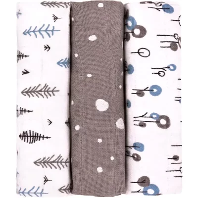 T-TOMI TETRA Grey Trees pieluchy wielorazowe 70x70 cm 3 szt.