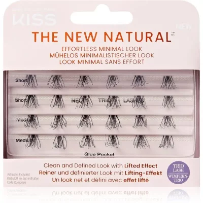 KISS The New Natural Effortless Minimal Look kępki rzęs bez węzełków Trio 01 24 szt.