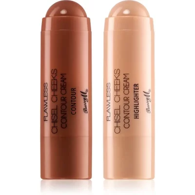 Barry M Chisel Cheeks kremowy bronzer i rozświetlacz w sztyfcie duo balení 2x5 g