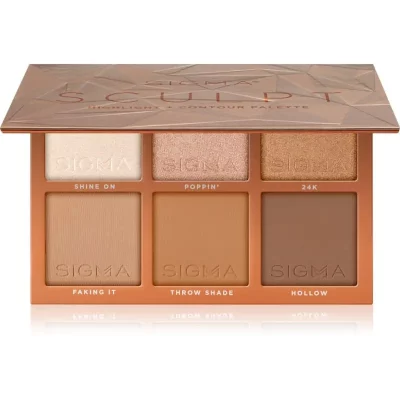 Sigma Beauty Sculpt Highlight + Contour Palette paletka do konturowania twarzy 27.48 g