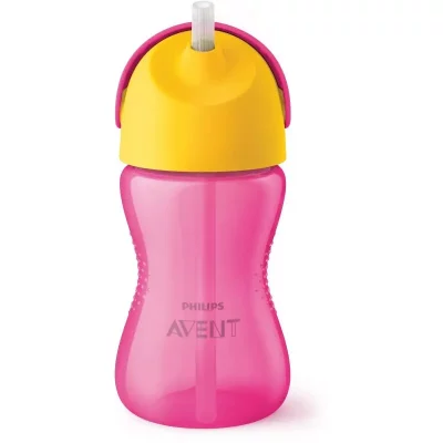 Philips Avent Bendy Straw SCF798/02 12m+ kubek z elastyczną słomką Pink 300 ml