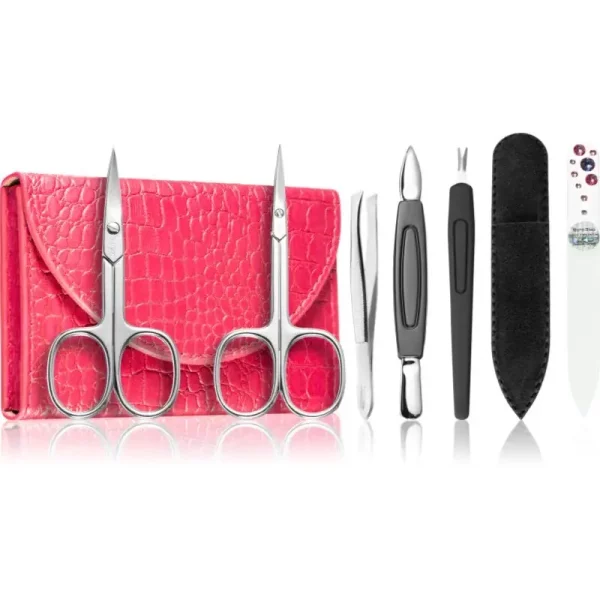 DuKaS Premium Line Solingen 214 zestaw do manicure + etui Pink