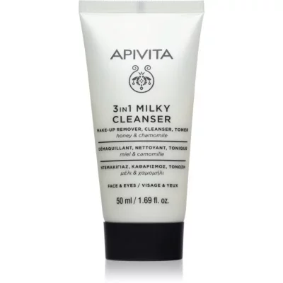 Apivita Cleansing Milk Face & Eyes mleczko oczyszczające 3w1 do twarzy i okolic oczu 50 ml