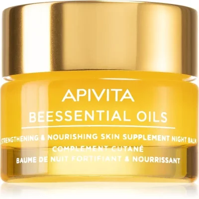 Apivita Beessential Oils Strengthening & Nourishing Night Balm balsam do twarzy na noc odżywienie i nawilżenie 15 ml