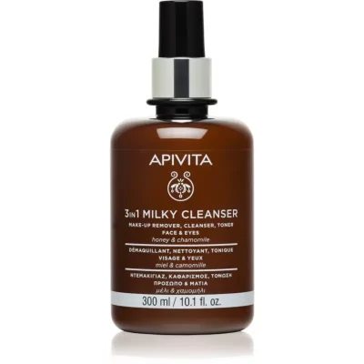 Apivita Cleansing Milk Face & Eyes mleczko oczyszczające 3w1 do twarzy i okolic oczu 300 ml