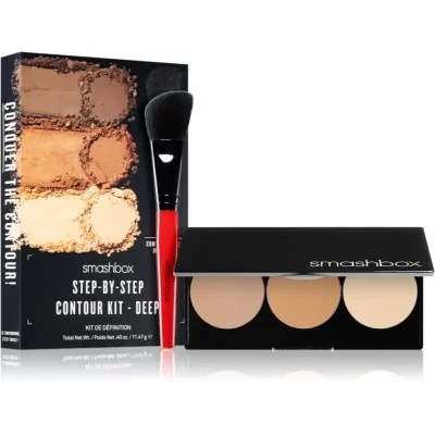 Smashbox Step By Step Contour Kit paletka do konturowania twarzy z pędzelkiem odcień Light/Medium 11.47 g