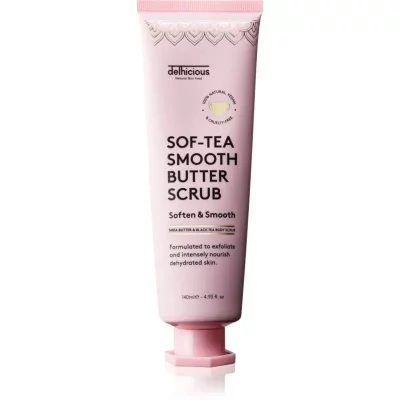 delhicious Sof-Tea Smooth Butter Scrub nawilżający peeling do ciała z efektem złuszczającym 140 ml